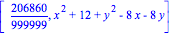 [206860/999999, x^2+12+y^2-8*x-8*y]